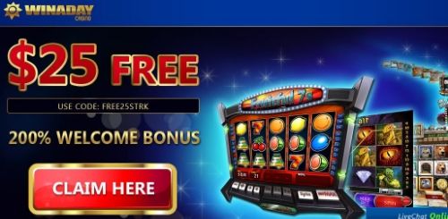 $25 No Deposit Welcome Bonus At WinADay Casino