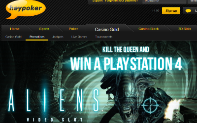 heypoker, playstation 4, aliens slot