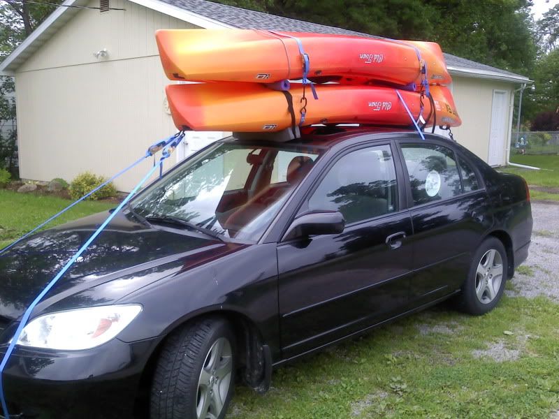 Carrying a canoe on a honda fit
