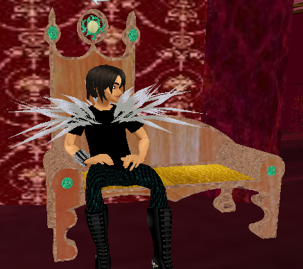 wooden throne and blade collar