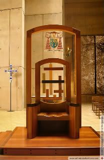 Cathedra at the Los Angeles Cathedral of Our Lady of the Angels, via cathedralsofcalifornia.com