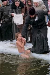 Baptism at the Neva River at Saint Petersburg