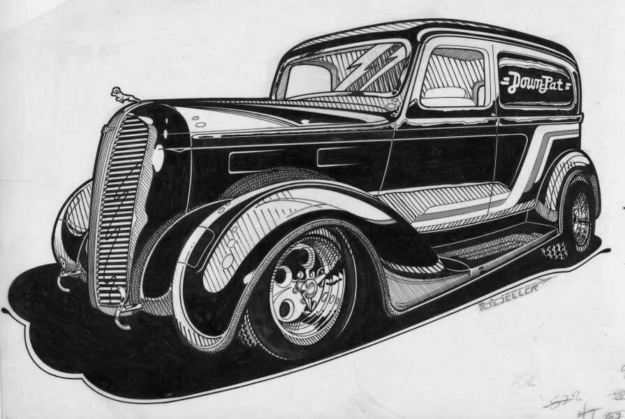 36 Dodge Panelpainted black with green stripes