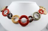 Wood Links and Silver <BR>Necklace