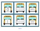 back to school bus number cards