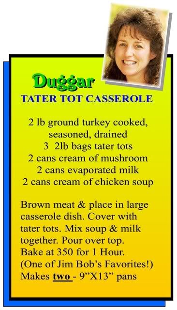 Dugger tater-tot casserole recipe