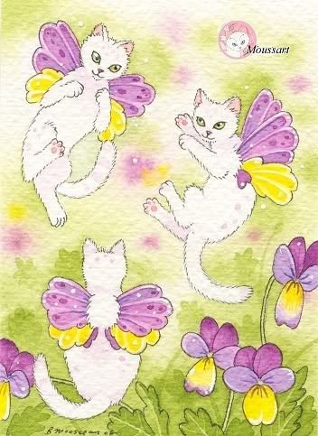 fairy cat catterfly fantasy art copyright B. Mousseau 2006