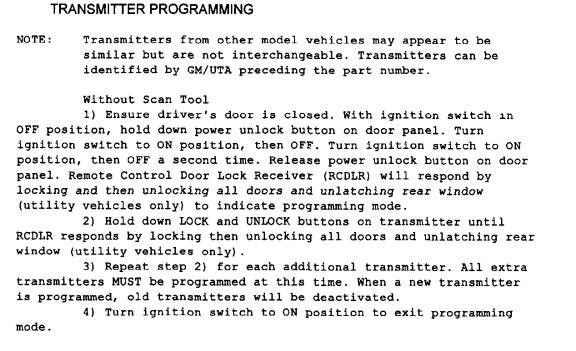 How To Program Gm Key Fob 2004