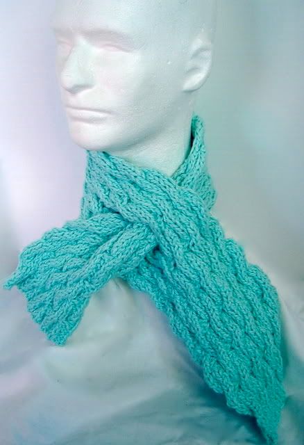 Aqua Reversible Cable Scarf by Classic Elite