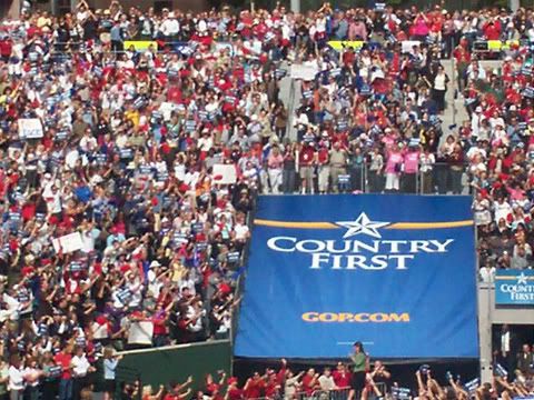 Sarah Enters Stadium