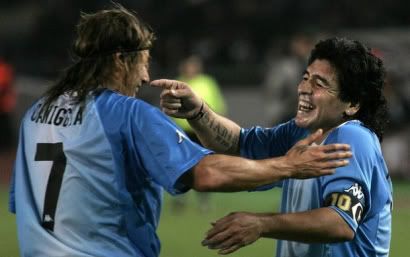 Caniggia com Maradona na Geórgia