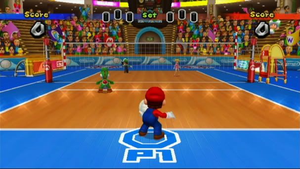 volleyball player spiking ball. Mario Sports Mix Volleyball 2