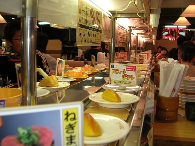 conveyor belt sushi. Conveyor belt sushi