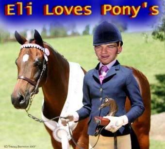 Eli loves pony's Giants Football