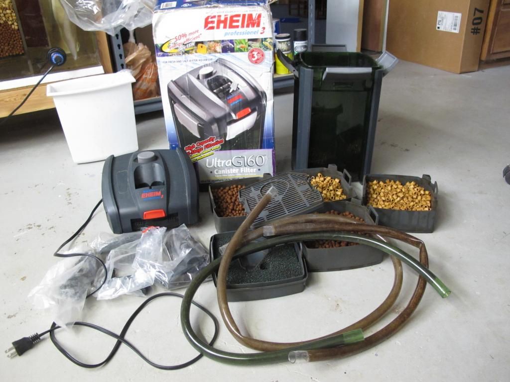 Eheim Filters, inline heaters, co2 reactor, poret sponge, T8 light