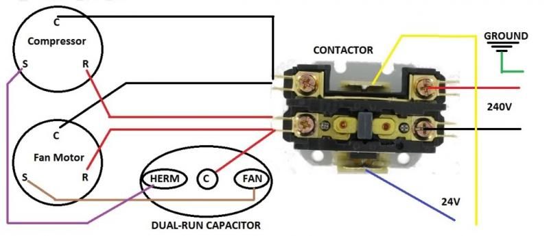 Contactor  Capacitor Wiring Help - Hvac