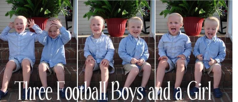 Three Football Boys and a Girl