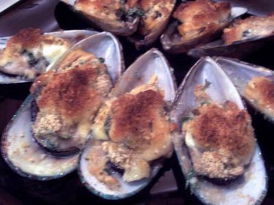Baked Mussels with Herbs and Garlic