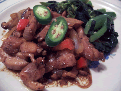 Chicken and Shitaake Mushrooms in Spicy Oyster Sauce