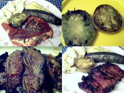 1. Grilled Chicken, 2. Grilled Green Tomatoes, 3. Grilled Kalbi, 4. Grilled Steak