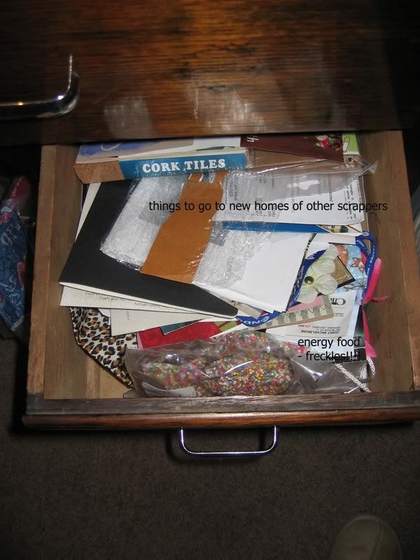 drawer of antique scrap desk