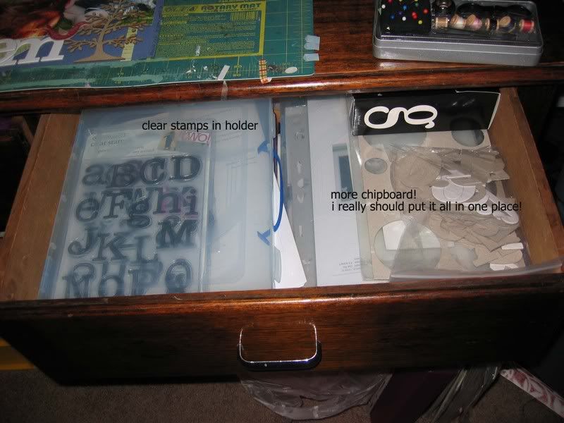 drawer of scrap desk