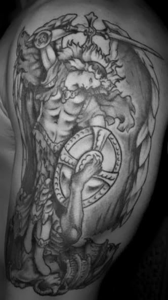 omega skull soldier tattoo cross celtic armband tattoos, Angel Lifting a Fallen Soldier