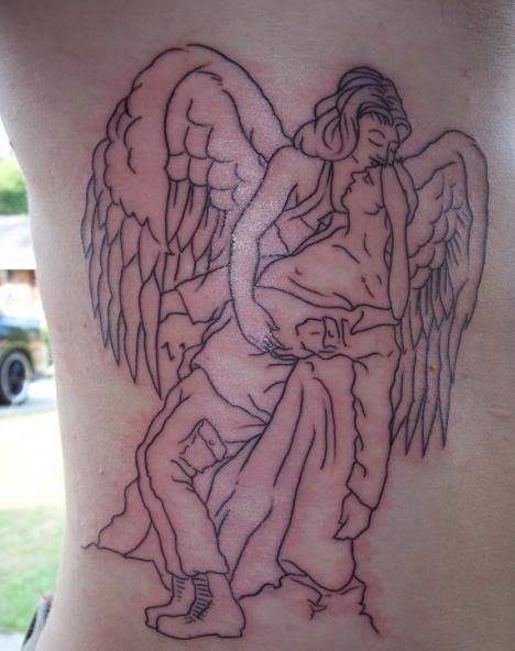 fallen soldier tattoo. Angel Lifting a Fallen Soldier