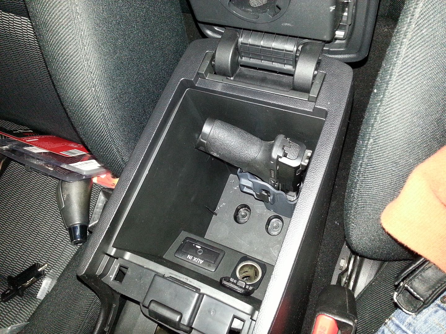 HOW TO Quick and easy center console hidden gun mount. Page 3 Nissan Titan Forum