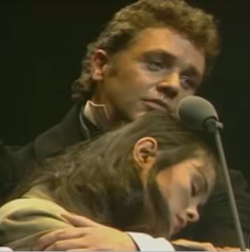 Michael Ball as Marius and Lea Salonga as Eponine