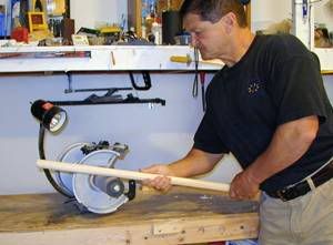 Sanding on the Flexible Drum Sander