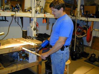 Heat Gun is Safer than an open flame to burn pattern into sticks.