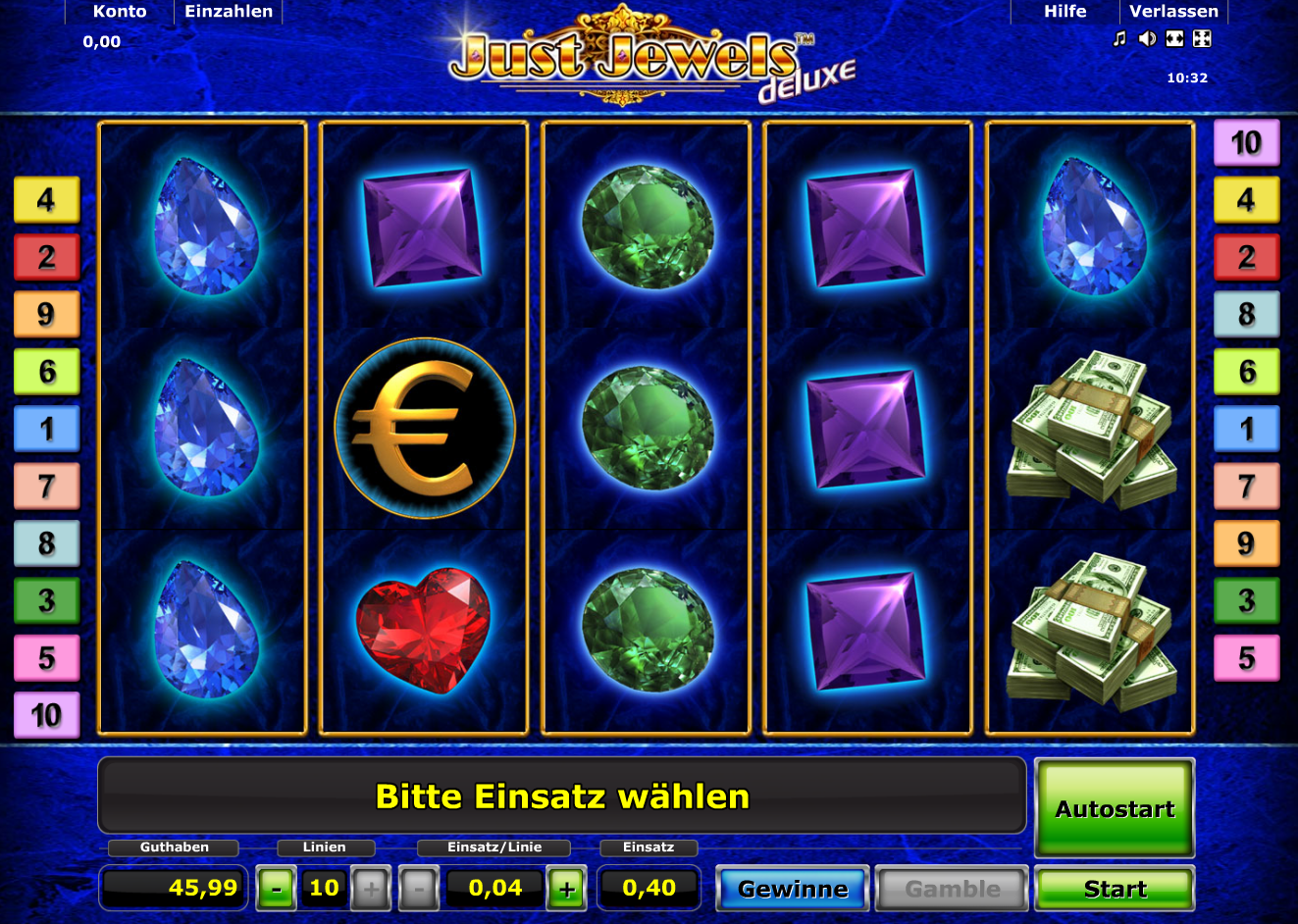 Just Jewels™ Deluxe is a slot machine, or one-armed bandit, game.