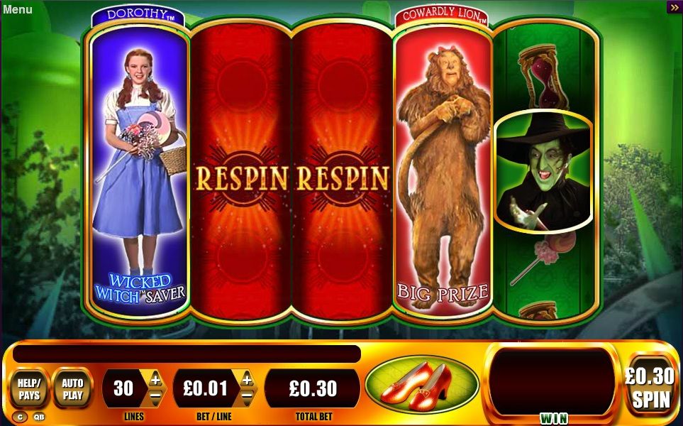 Wizard of Oz Ruby Slippers Video Slot Machine