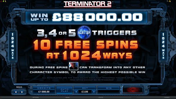 Terminator 2 Video Slot