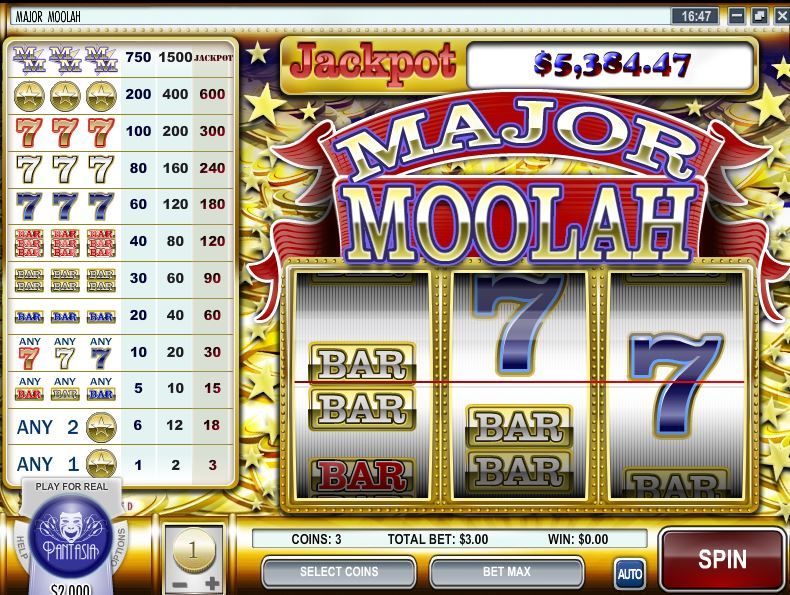 Major Moolah is the first Rival-powered progressive slot machine.