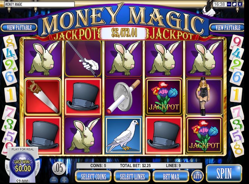 Money Magic  is a 5 reel, 9 line slot which features a magic show theme with lots of exciting features! 