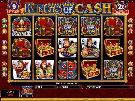 Kings of Cash is one of those truly big slots with enough variety and action for every type of player, guaranteeing plenty of fun and excitement over a very reasonable betting range. 