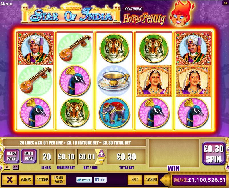 Star of India slot game