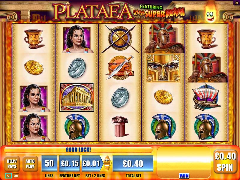 Plataea slot game at WMS Jackpot Party Casino
