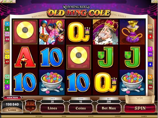 Rhyming Reels Old King Cole Video Slot