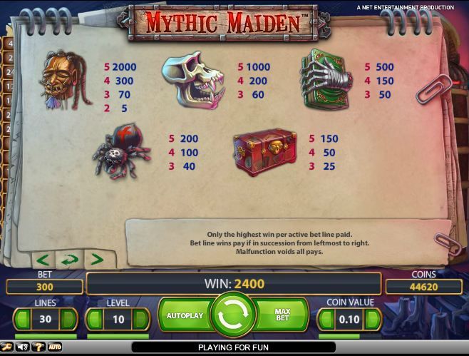 Mythic Maiden Video Slot