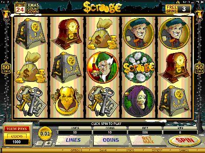 Scrooge is a new Microgaming 5 reel 50 pay-line video slot themed on the famously stingy nineteenth century character in the Charles Dickens classic "A Christmas Carol" 
