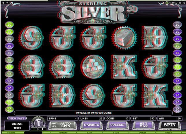 Sterling Silver 3D Video Slot