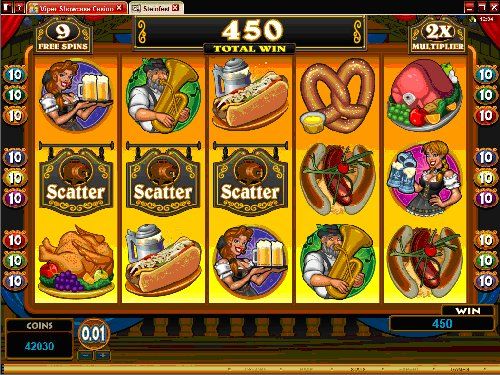 Steinfest is a 5 reel, 9 pay-line game to suit all bankrolls