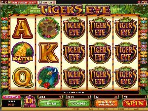 TIGER'S EYE, transports players to the deep jungles of India, the realm of one of nature's most beautiful, exotic and ferocious animals in whose eye mythical qualities of good fortune are said to reside.