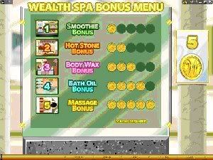 Wealth Spa represents a new and very entertaining slot experience with a good range of betting options from as low as 0.01 to 0.25 a line.