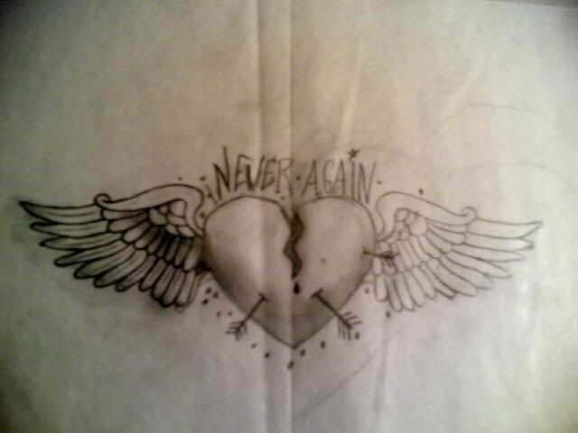  i have the 3rd and final "tattoo" drawing. its a broken heart flying 
