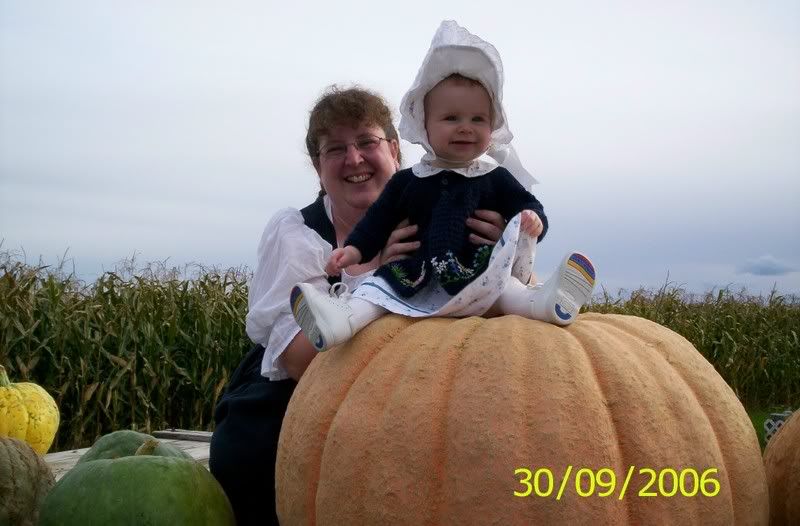 Daddy's pumpkins, a small giant pumpkin with a few "pumpkimellons" -pumpkin/watermelon cross