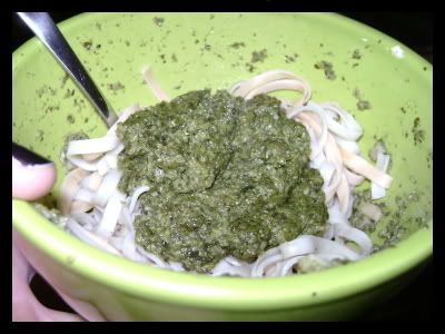 israeli noodles and homemade pesto